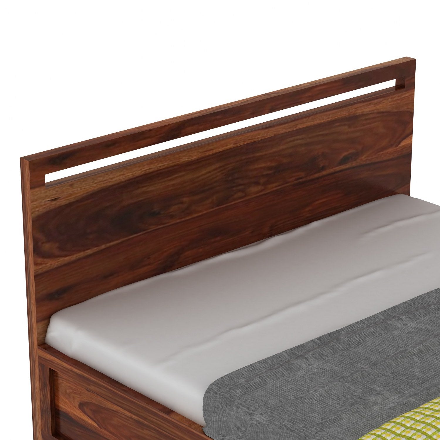 Livinn Teak Wood Hydraulic Storage King Size Bed Modern Space Saving Design with Elegant Finish - Image 4
