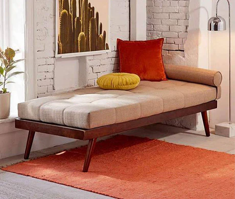 Impulse Handmade Teak Wood 3 Seater Diwan Sofa Bed Rectangular Multi-Purpose Sofa for Living Room & Bedroom - Image 2
