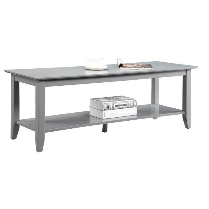 Sepiaaa Handmade Mango Wood Rectangular Premium Quality Centre Coffee Table (Grey) - Image 3