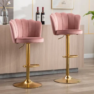 Ludkaz Swivel Adjustable Height Counter and Bar Stool (Set of 2)