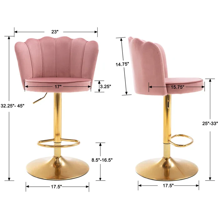 Ludkaz Swivel Adjustable Height Counter and Bar Stool (Set of 2) - Image 4