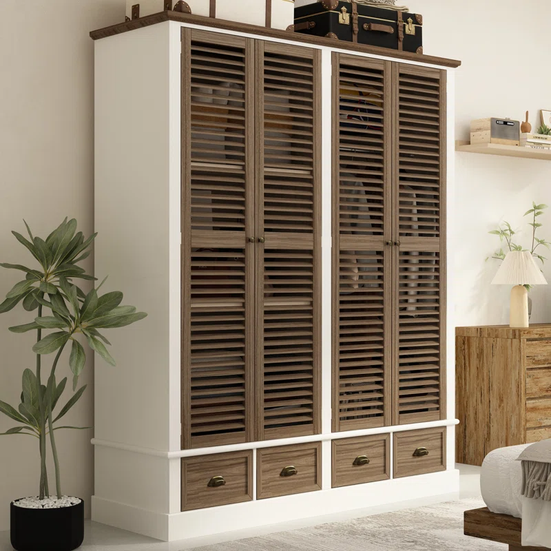 Miro Teak Wood Multipurpose Storage Wardrobes & Dressers for Elegant Bedroom Storage Solution