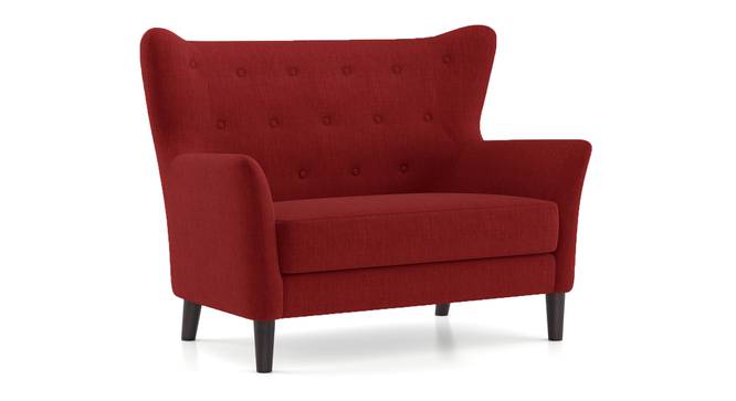 NATURAL ART & CRAFT 2 Seater Fabric Loveseat in (Teak Wood) Salsa Red Colour. - Image 2