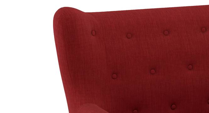 NATURAL ART & CRAFT 2 Seater Fabric Loveseat in (Teak Wood) Salsa Red Colour. - Image 4