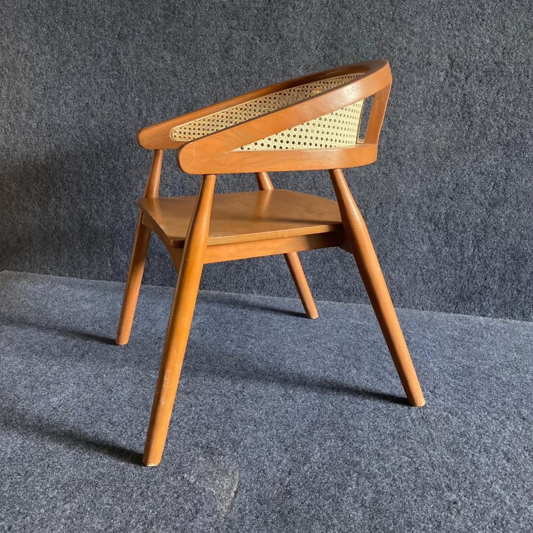 Restaurant Cafe Accent Arm Chair with Cane Work - Image 3