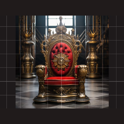 Royal Luxury Heavy Hand Carved Teak Wood High Back Throne Chair with  Elegant Vintage Seating for Living Room (Golden Finish)