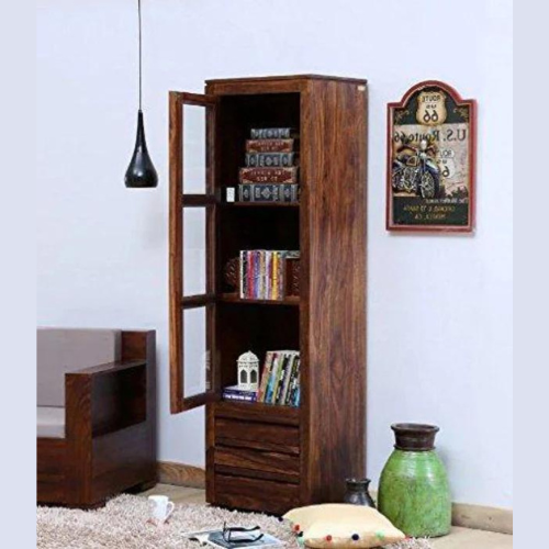 Handmade Book Case in Provincial Finishing Included Drawers (Teak Wood)