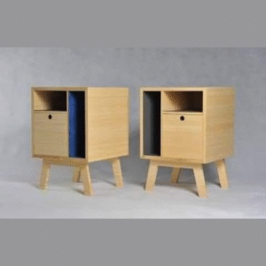 Wooden Handmade Simple Teak Wood Bedside Table (Set of 2)