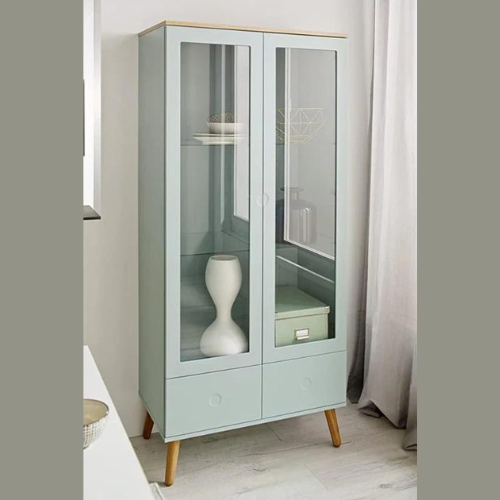 Natural Art & Crafts Closely Design Display Cabinet Two Doors with Two Drawers And Four Open Shelves