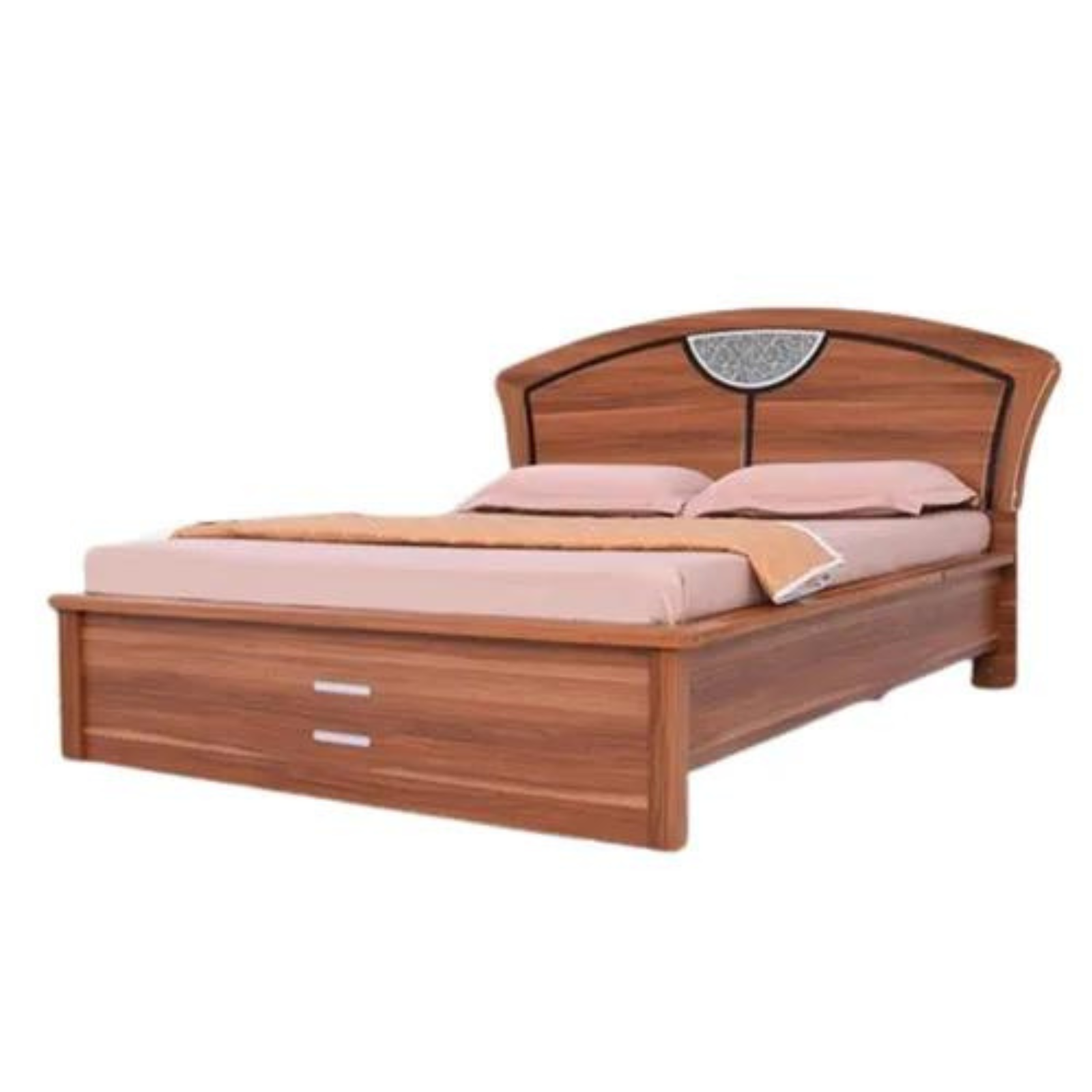 Natural Art & Crafts Stylish Backrest Plain Design Handmade Teak Wood King Size Bed Luxurious Elegant Bedroom Decor