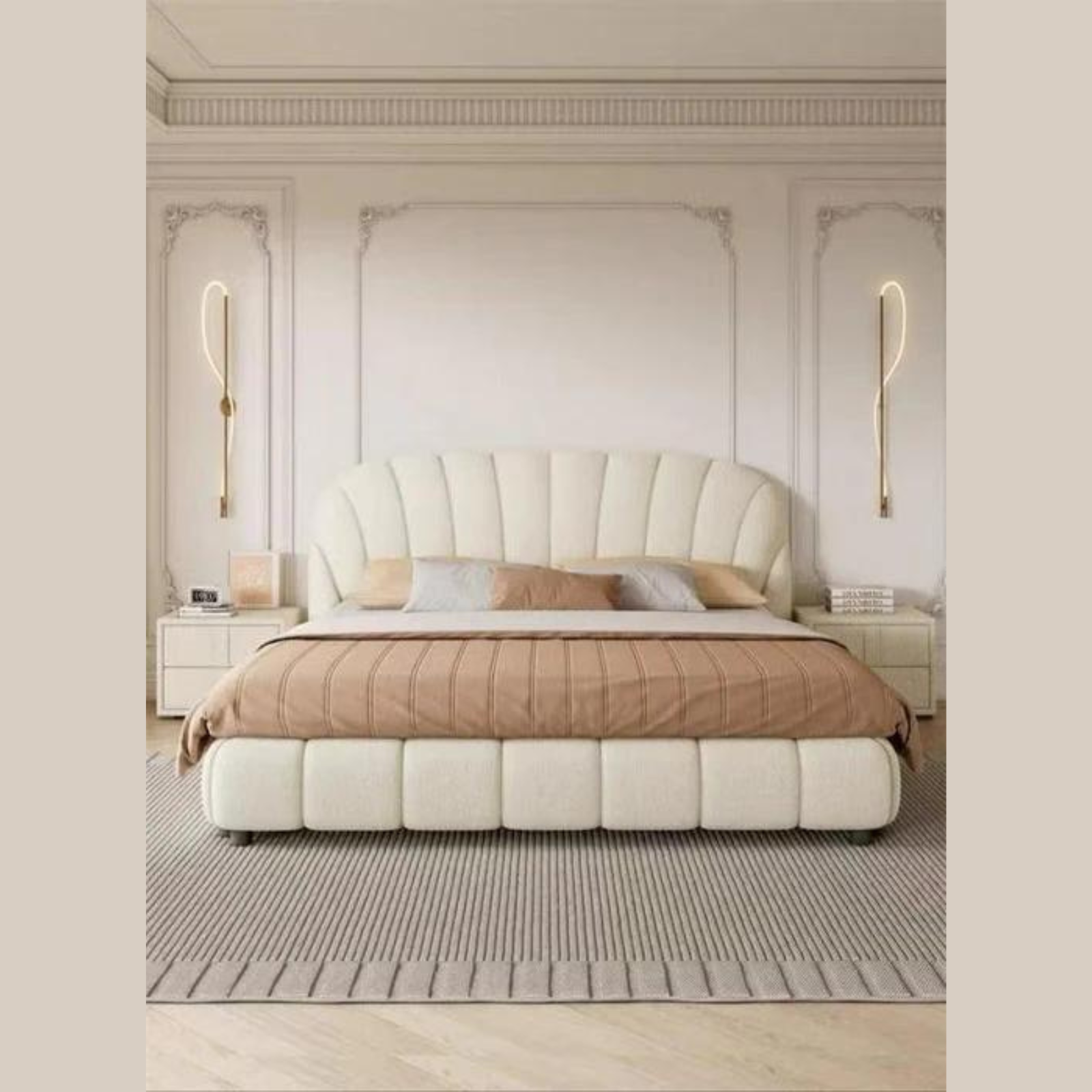 Grandeur Modernize Boucle Upholstery Bed for Luxury Bedroom - Image 2