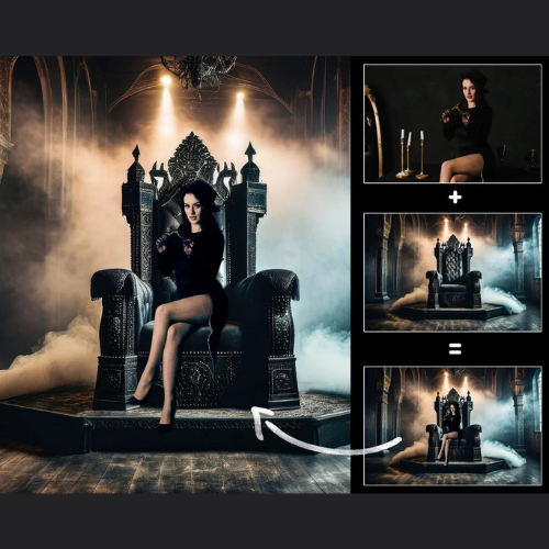 Kingdom Royal Antique Luxury Hand-Carved Teak Wood High Back Throne Chair Elegant Vintage Seating for Weddings and Special Occasions