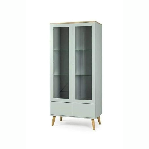 Natural Art & Crafts Closely Design Display Cabinet Two Doors with Two Drawers And Four Open Shelves - Image 3