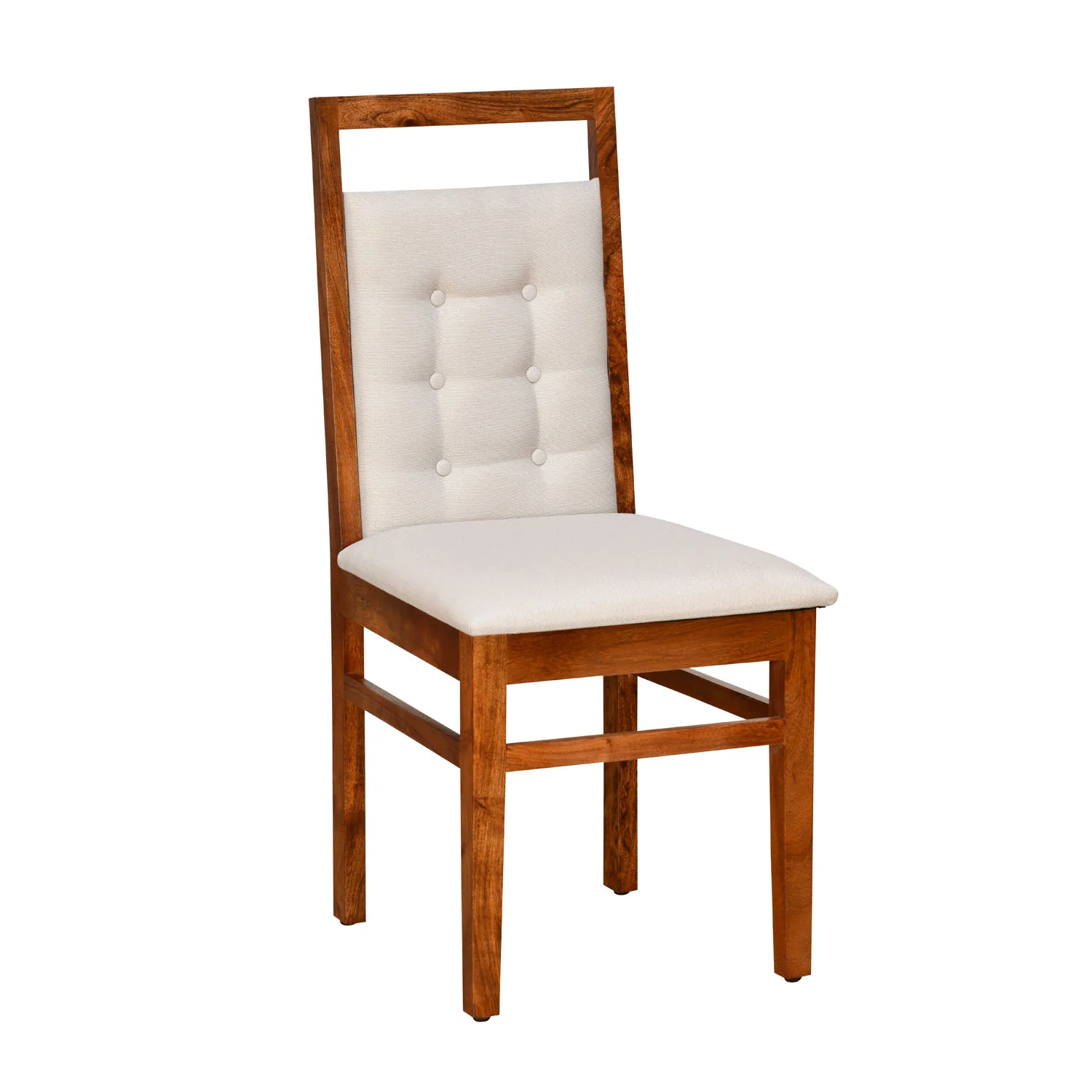 Vera Handmade Tufted Upholstery Teak Wood Dining Chair Modern Design, Perfect for Dining Room or Kitchen (Brown Honey Finish) - Image 4