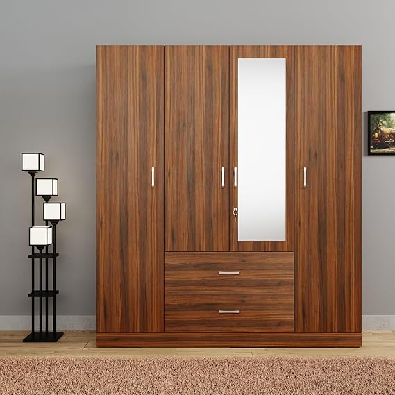 4 Door With Drawer Wardrobe Mirror And Hanging Space - Image 3