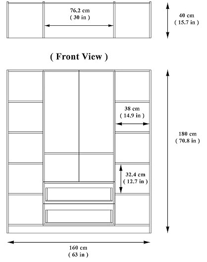 4 Door With Drawer Wardrobe Mirror And Hanging Space - Image 5