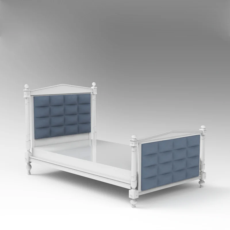 Baby Blossom Plush Look Teak Wood Kids Bed for Girls and Boys with Bedside Table - Image 3