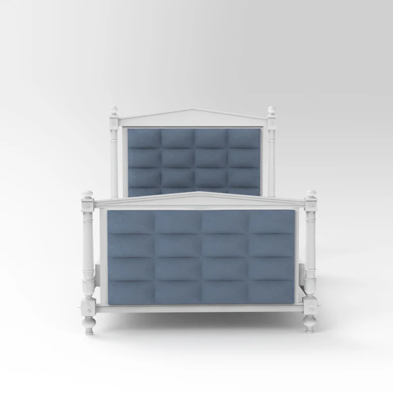 Baby Blossom Plush Look Teak Wood Kids Bed for Girls and Boys with Bedside Table - Image 2