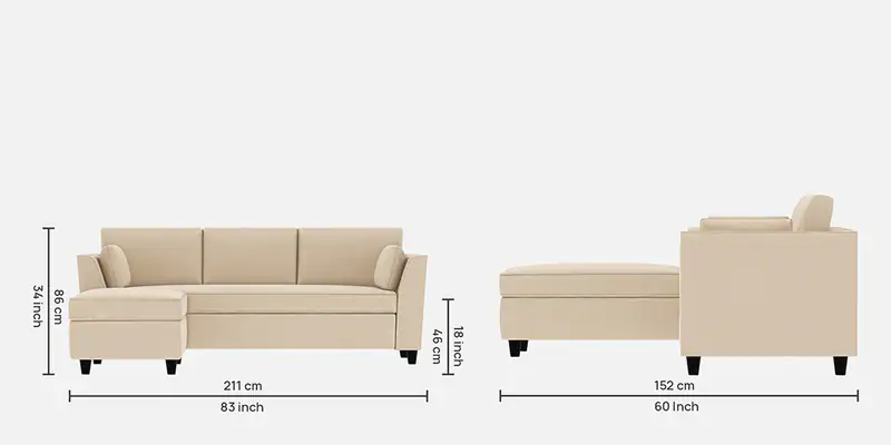 Bristol RHS Handmade Teak Wood 4 Seater Sectional Sofa Set ( Off White ) - Image 2