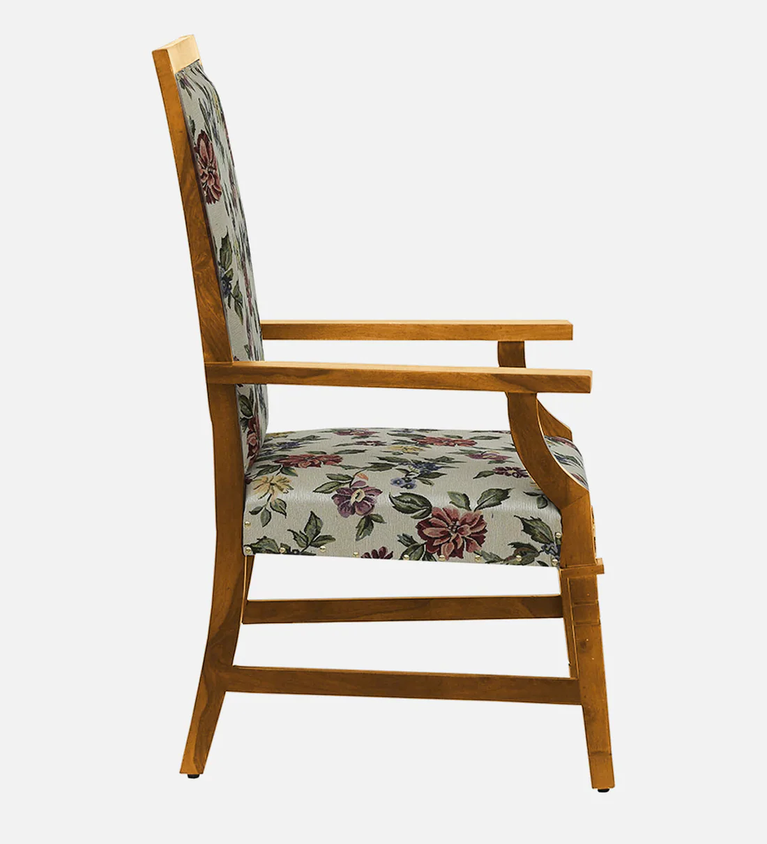 Brotton Rustic Handmade Solid Teak Wood Armrest Chair for Living Room (Teak Finish) - Image 3