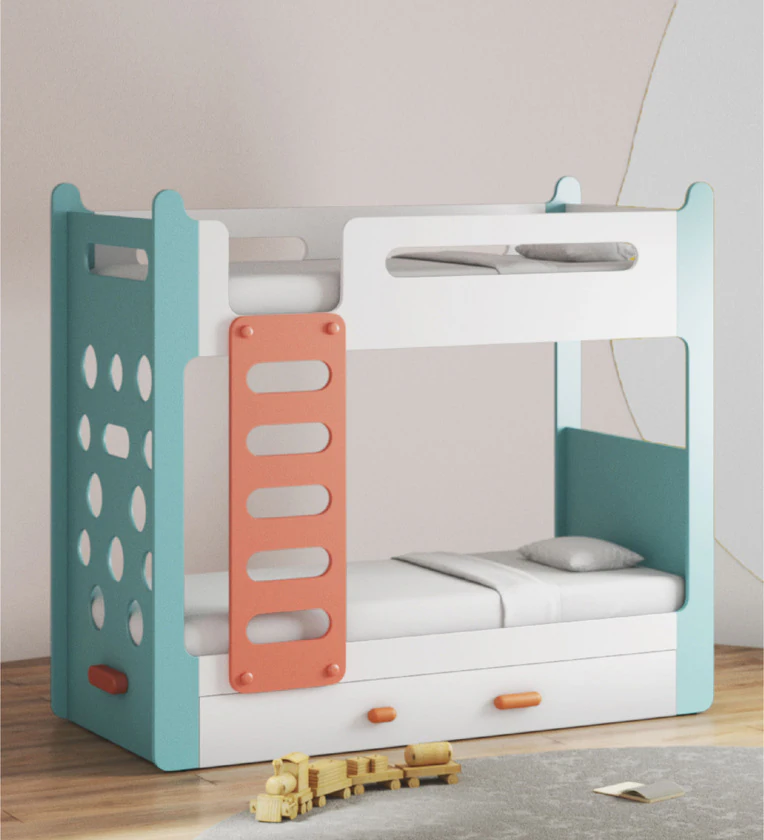 Climbr Handmade Teak Wood Bunk Bed with Storage for Kids Solid & Sturdy Space-Saving