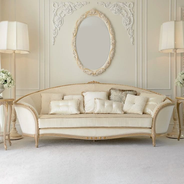 Luxury Curved Sofa Set with Oval Upholstery Centre Table by AARCRAFT - Image 4