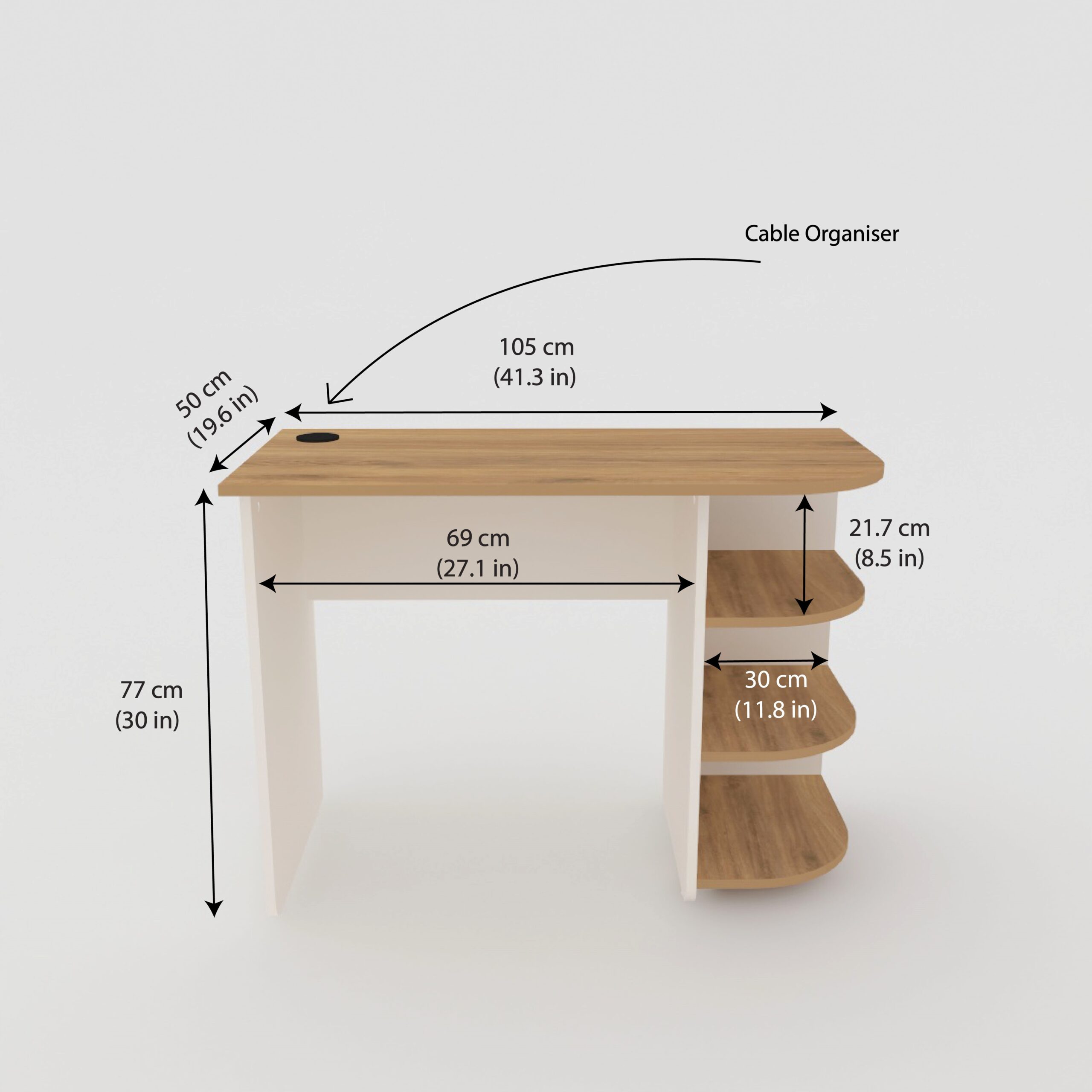 Natural Art & Crafts Curvo Handmade Scholar Study Laminated Board Top Office Computer Table Desk - Image 4