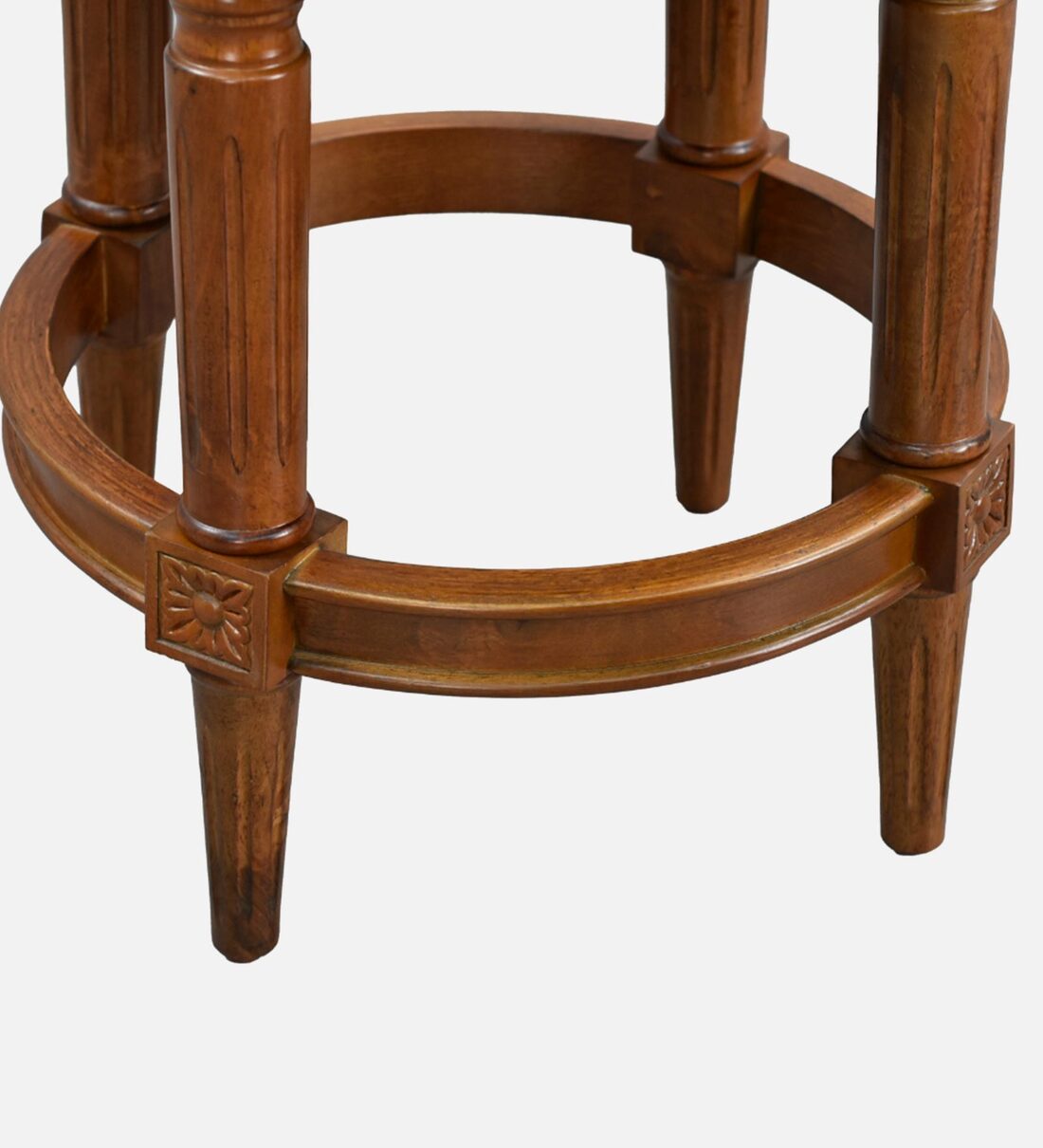 Epoch Style Accent Handmade Teak Wood Pouffe Ottoman Stool (Honey Finish) - Image 3