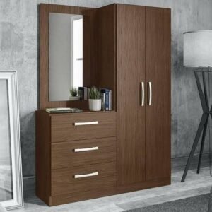 Wooden Wardrobe with Dressing Table & Mirror