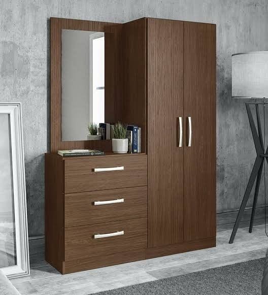 Wooden Wardrobe with Dressing Table & Mirror