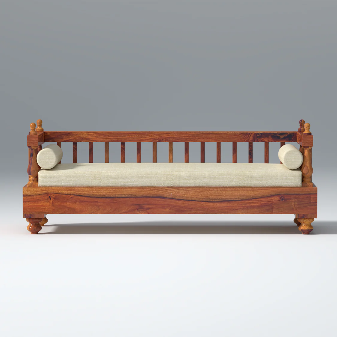 Natural Art & Crafts Homely Handmade Teak Wood 3 Seater Diwan Sofa Bed Rectangular Multi-Purpose Sofa for Living Room & Bedroom