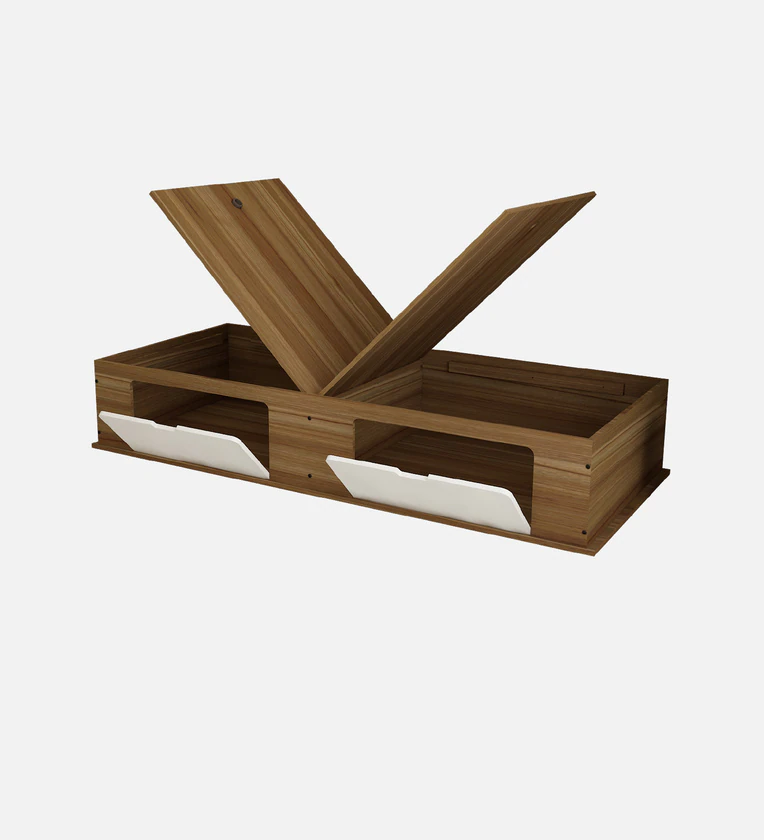 Gusto Handmade Rectangular Teak Wood Storage Diwan Bed Wood Diwan with Spacious Storage for Living Room & Bedroom ( White & Brown ) - Image 4