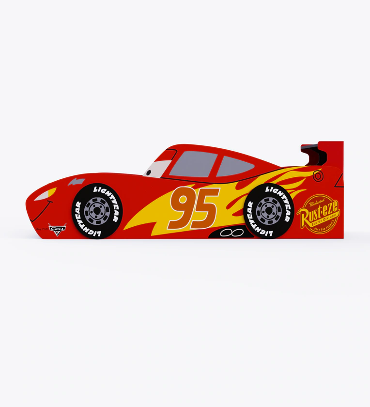 Car Design Plush Look Teak Wood Kids Bed for Girls and Boys ( Red ) - Image 4