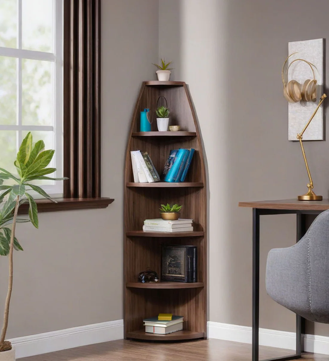 Engineered Wood Handmade Bookshelf Rack for Library Home or Office Spiced Acacia (6-Feet)