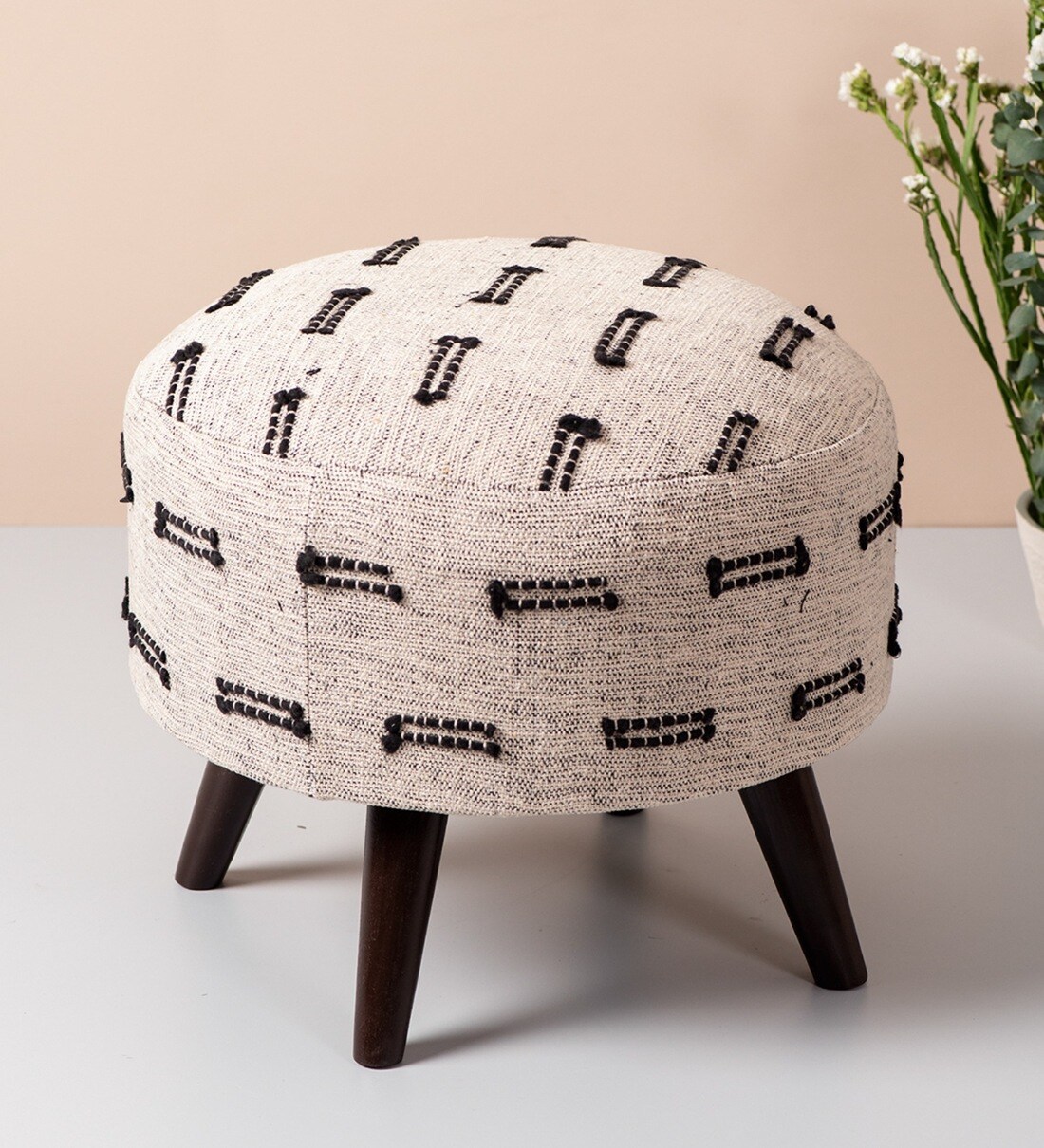 Bohemian Soft Upholstery Pouffe & Ottoman Stools Versatile Decorative Seating & Footrest for Living Room, Bedroom - Image 3