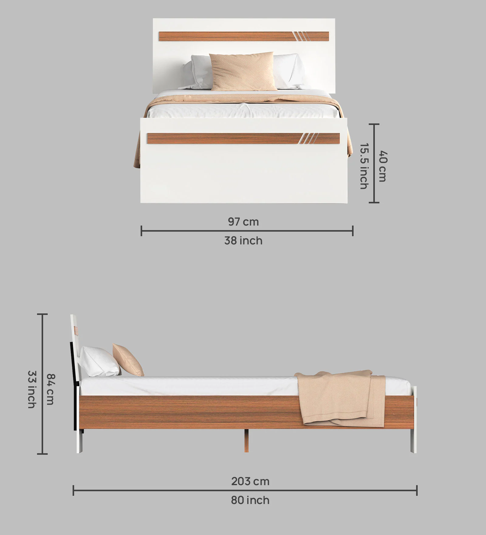 Pollo Handmade Single Bed Frame Solid Teak Wood, Durable & Eco-Friendly Design - Image 3