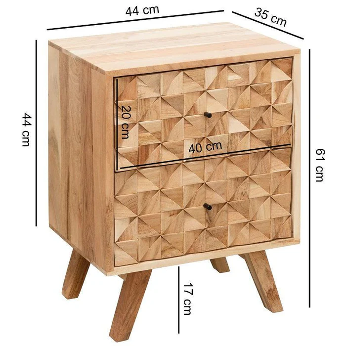 Modern Bedside Table for Living Room (Natural Finish) - Image 4