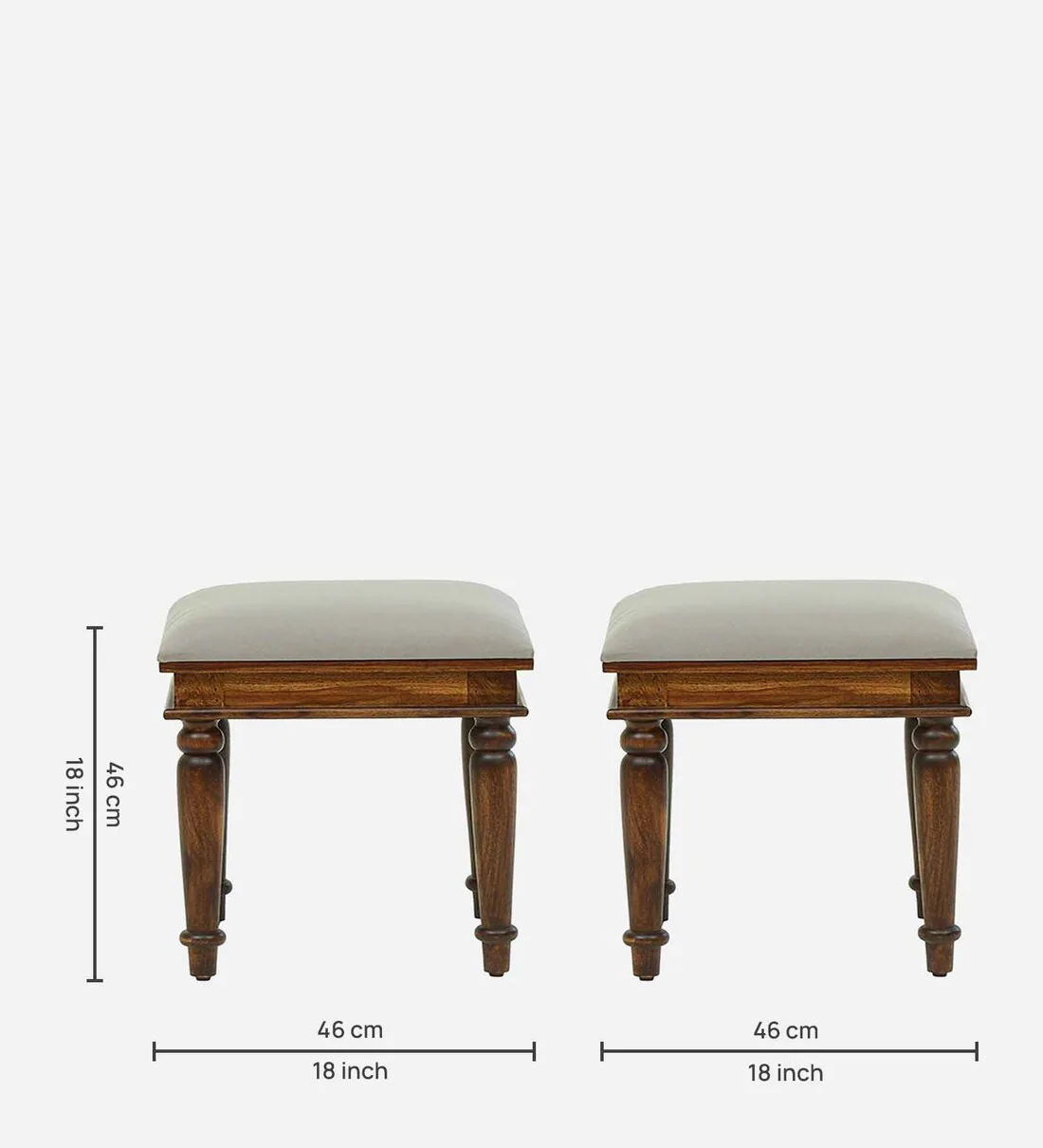 Ridhaan Style Accent Handmade Teak Wood Pouffe Ottoman Stool - Image 6