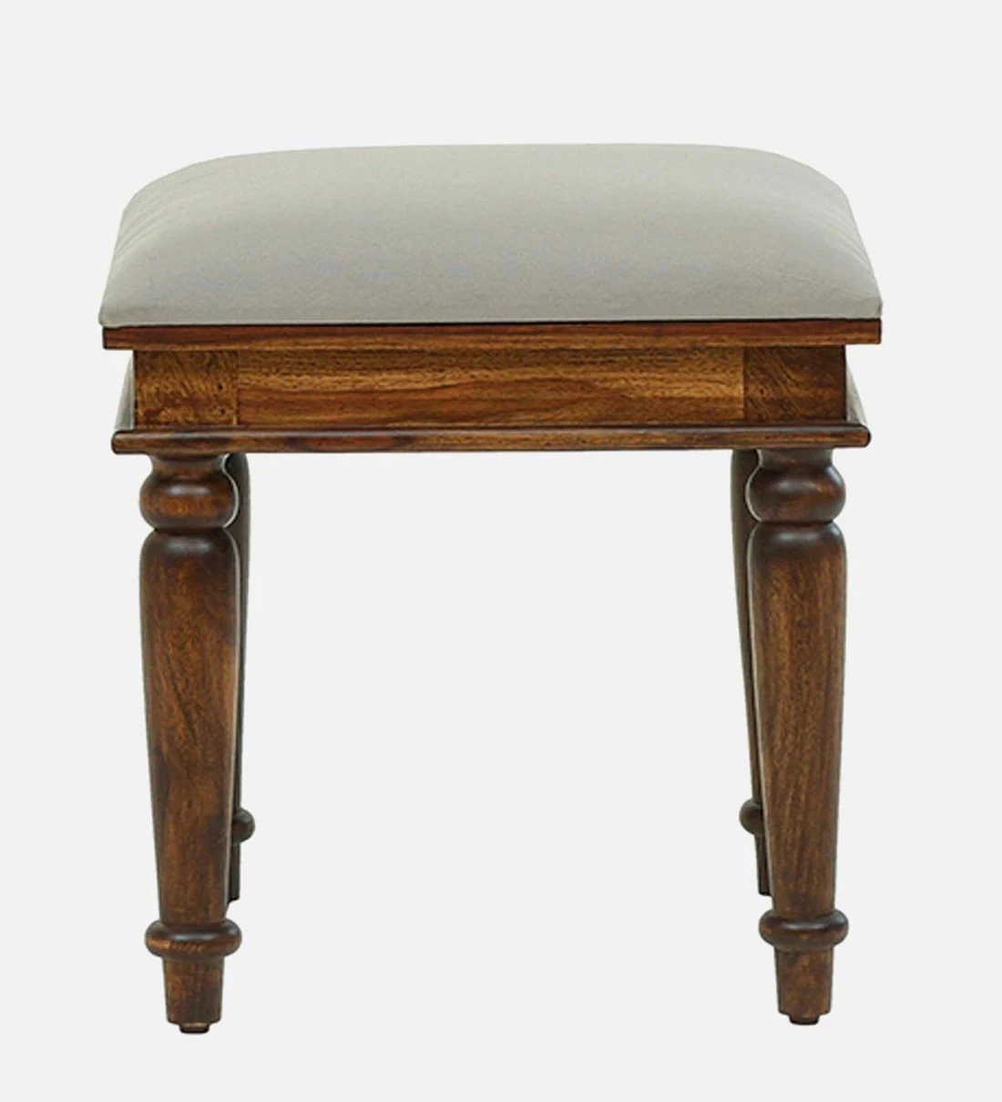Ridhaan Style Accent Handmade Teak Wood Pouffe Ottoman Stool - Image 4