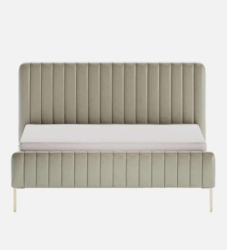 Seana Luxury Teak Wood Upholstery King Size Bed for Modern Bedroom (Metal Legs) - Image 2