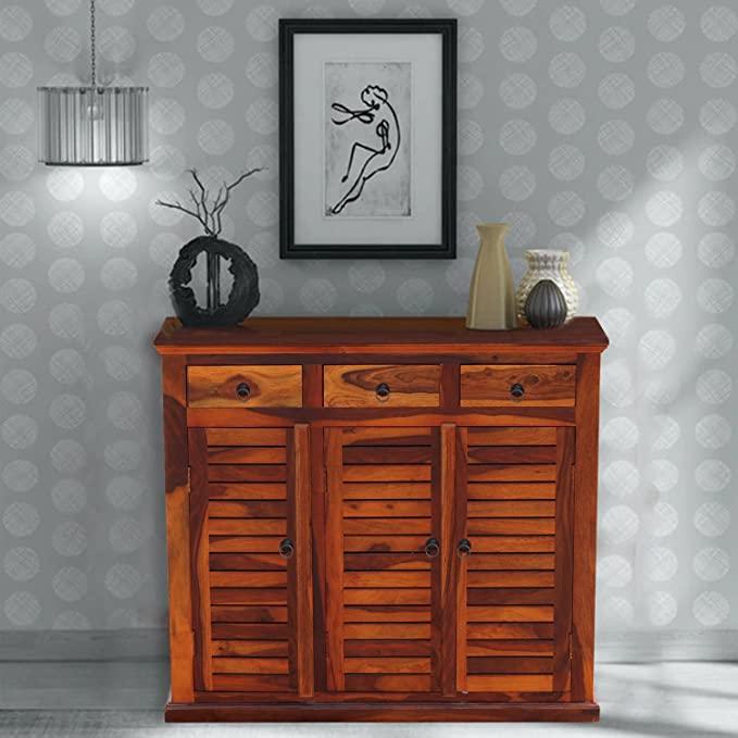 Teak Wood Chest of 6 Drawers Rustic Storage Cabinet, Solid Wood Dresser for Bedroom, Living Room