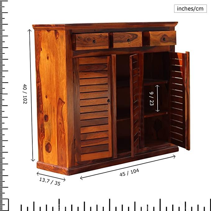 Teak Wood Chest of 6 Drawers Rustic Storage Cabinet, Solid Wood Dresser for Bedroom, Living Room - Image 2