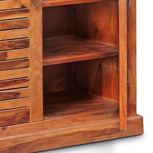 Natural Art & Crafts Bztni Sheesham Wood Shoe Rack with Two Doors With Drawers Space-Saving Entryway & Hallway - Image 4