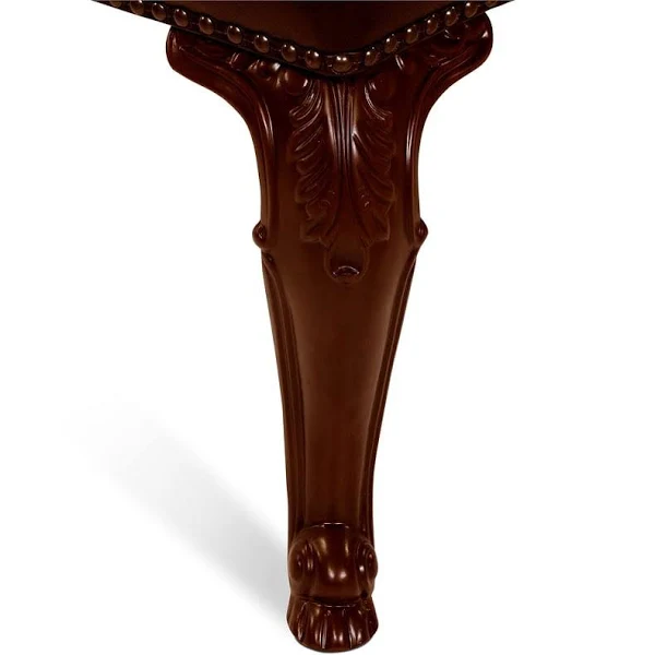 Ramsaran Hand Carved Teak Wood 6 Seater Round Dining Table Set - Image 3