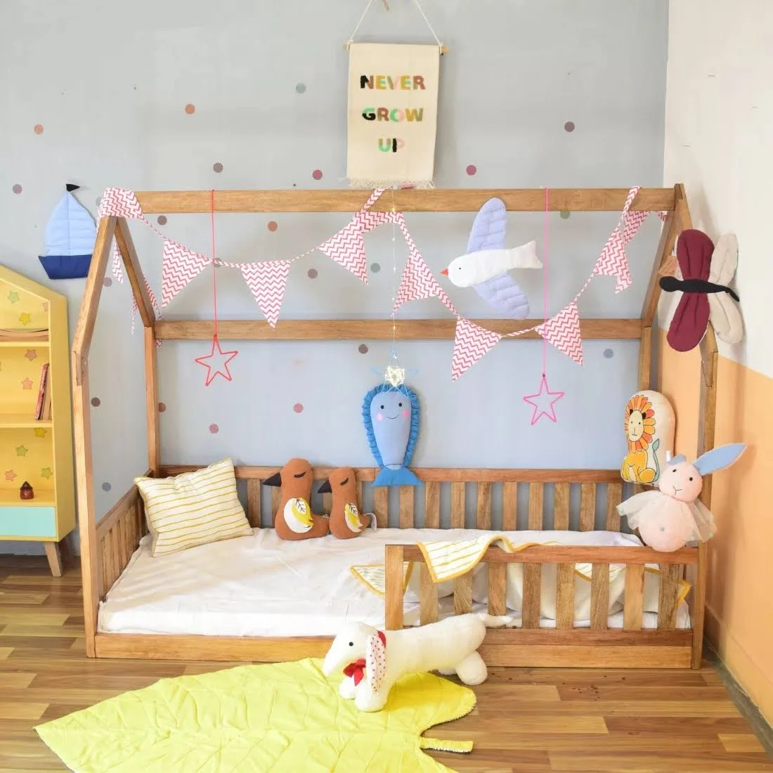 Camden House Kids Bed for Girls and Boys Cozy Plush Look, Sturdy, and Fun House Design, Comfortable Sleep Solution for Children