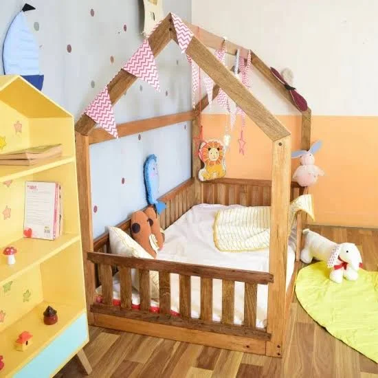 Camden House Kids Bed for Girls and Boys Cozy Plush Look, Sturdy, and Fun House Design, Comfortable Sleep Solution for Children - Image 2