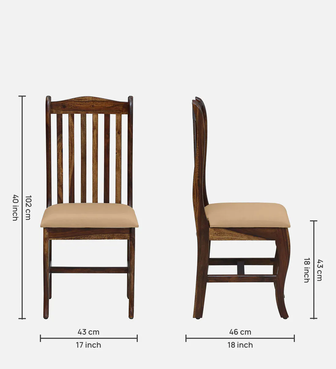 Haven Handmade Teak Wood Dining Chair Modern Design, Perfect for Dining Room or Kitchen (Provincial Teak Finish) - Image 4